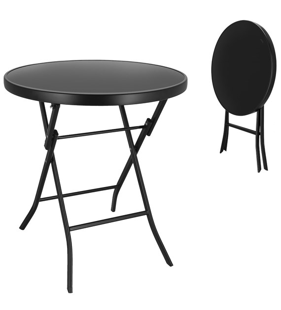 Stolik składany średnica 60cm, czarny