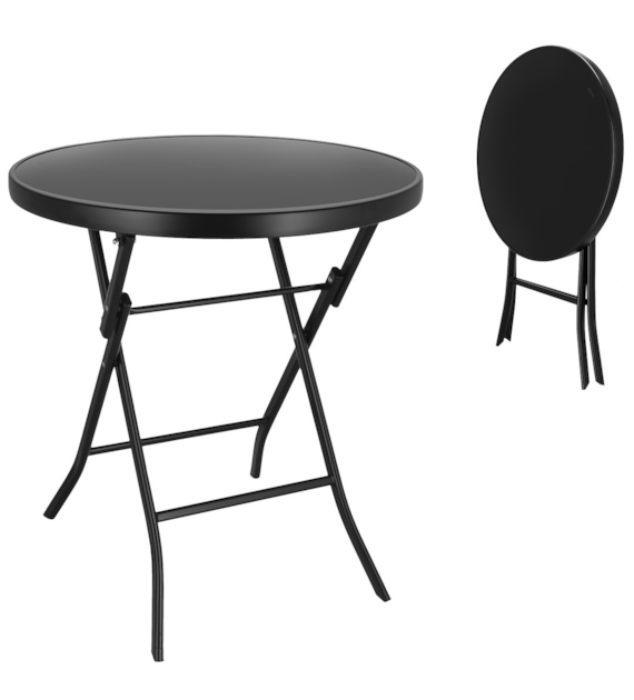 Stolik składany średnica 60cm, czarny