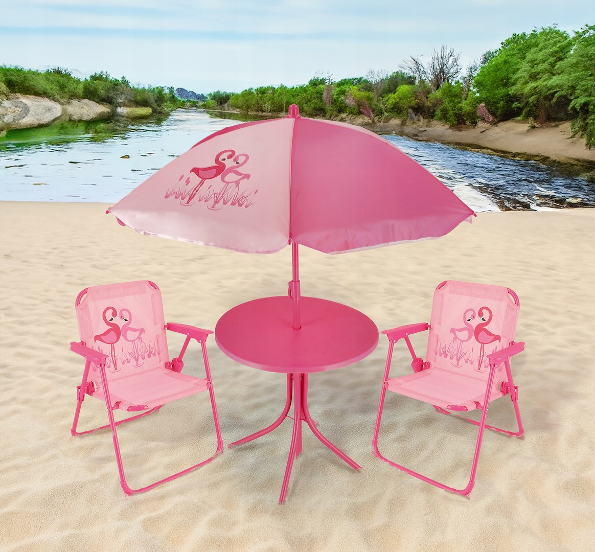 Zestaw Dziecięcy 2 Fotele, Stolik, Parasol