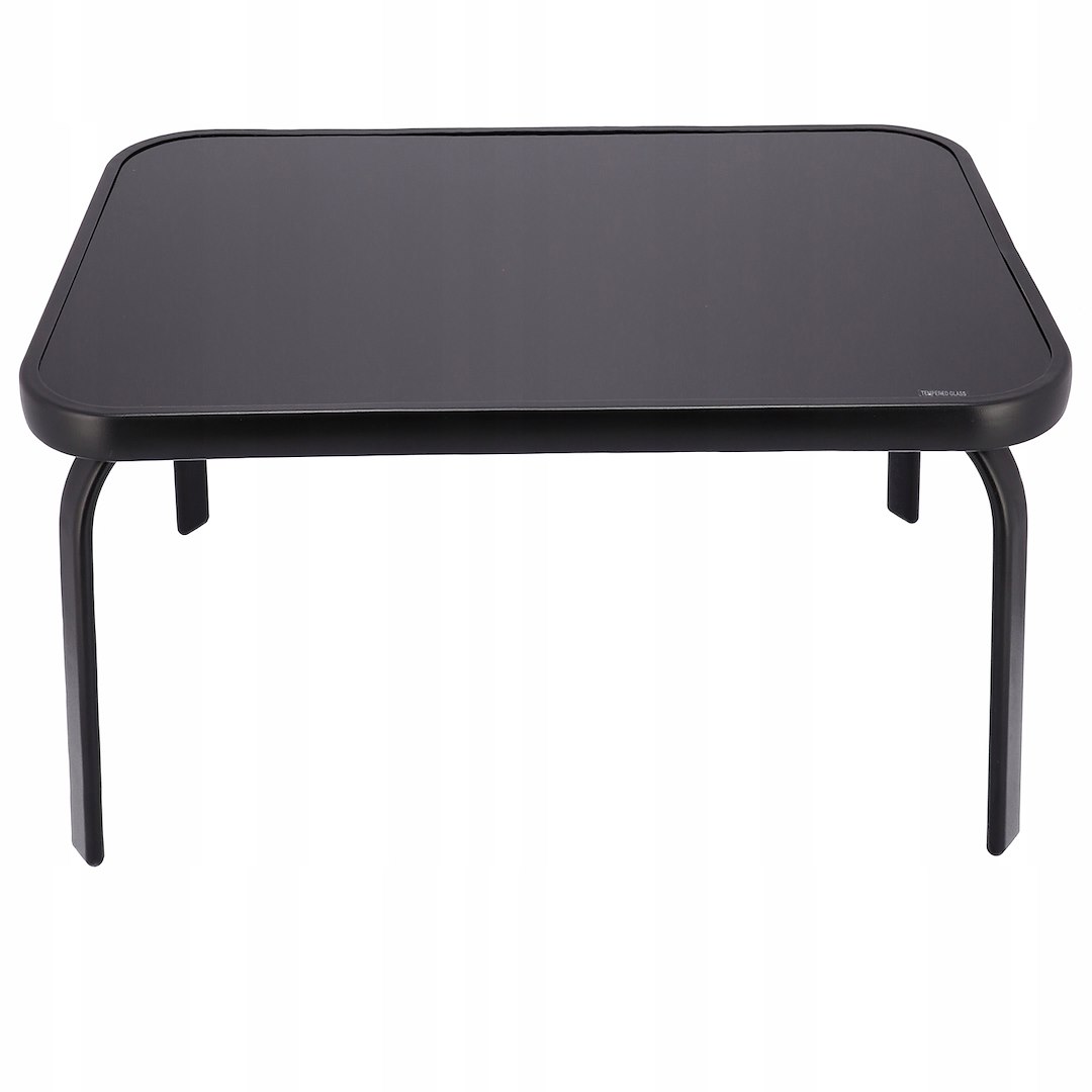 Zestaw Mebli Ogrodowych FIESTA, Sofa 70x115x67cm + 2 Krzesła 54x70x92cm + Stół Prostokątny 71x53x37cm - Czarny