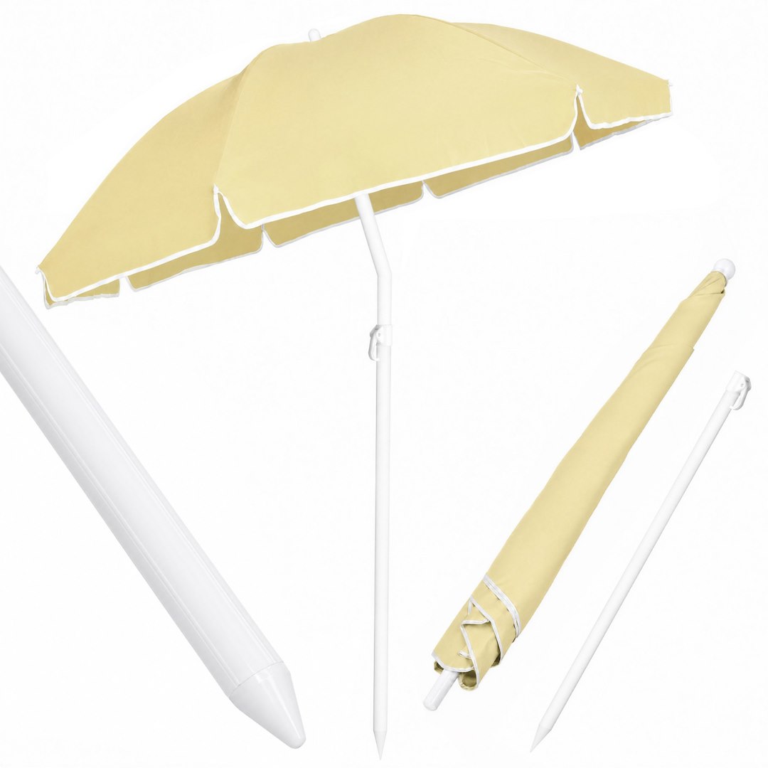 Parasol Polyester Tkanina 240cm, 8 Drutów, Łamany - Beżowy