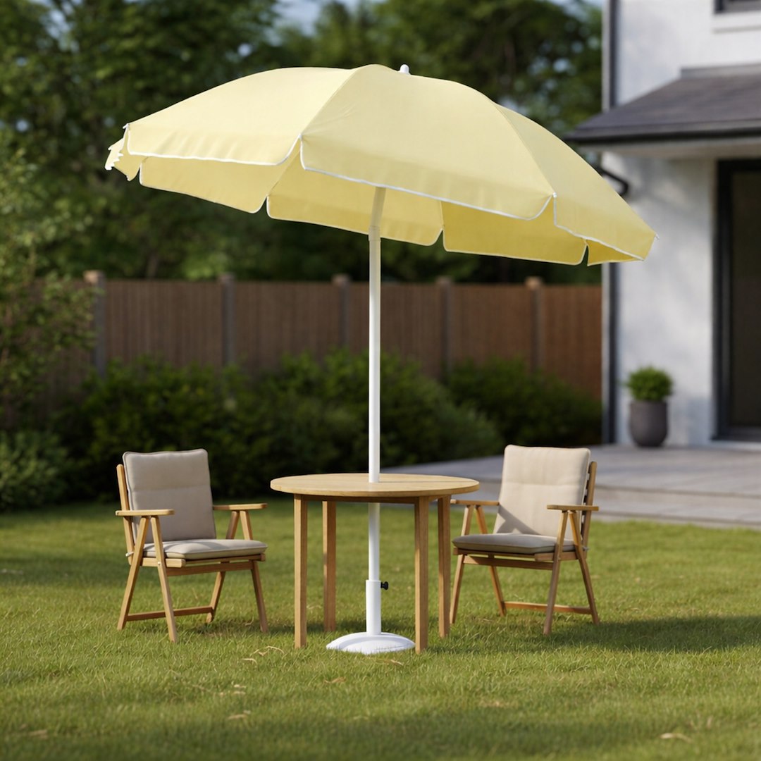 Parasol Polyester Tkanina 240cm, 8 Drutów, Łamany - Beżowy