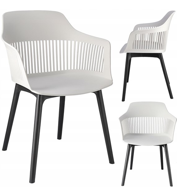 Krzesło CORNIDO białe nogi czarne